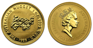 Australische gouden nugget munt
