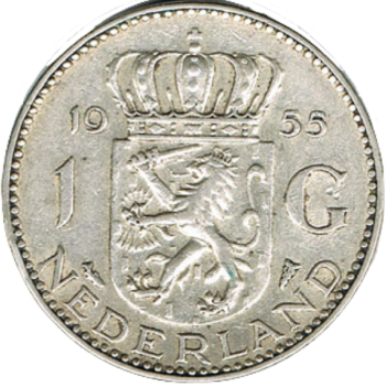 Zilveren Juliana gulden (1954 t/m 1967)-0